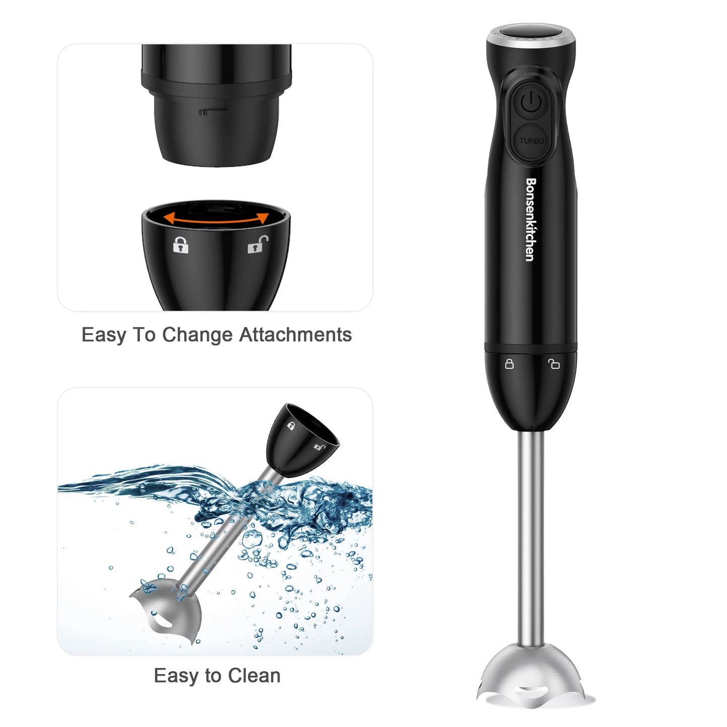 Immersion Blender, 12 Speed Hand Blender